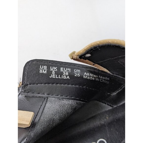 Franco Sarto Jellisa 8M Preowned Cream Beige Ankle Boot Flats Round Toe Women - Picture 6 of 10